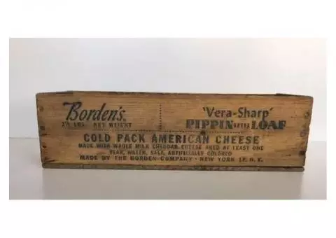 Vintage Bordens Cheese Wood Cheese Box Rustic Decor